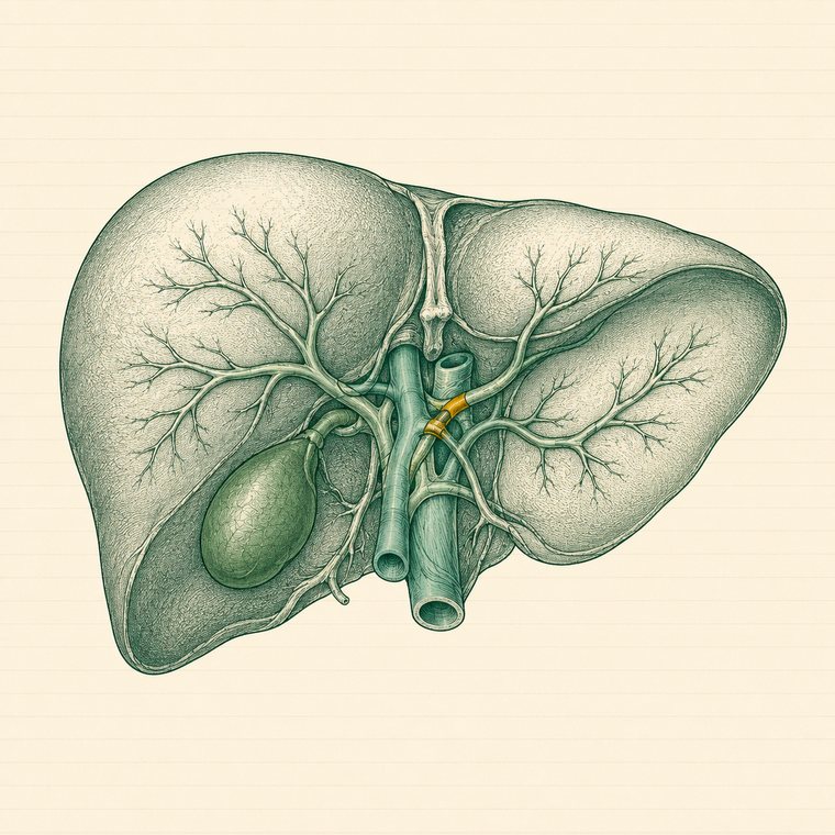Anatomical illustration for Liver and hepatobiliary transplant